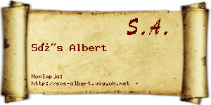 Sós Albert névjegykártya
